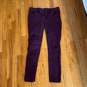 Y2K Purple Moto Skinny Jeans- Size 6
